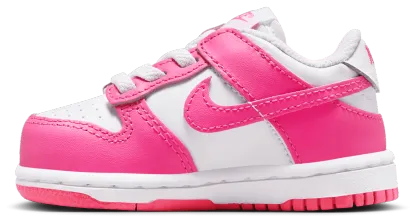 Nike Dunk Low 童款 - Laser Fuchsia/White - Image 2