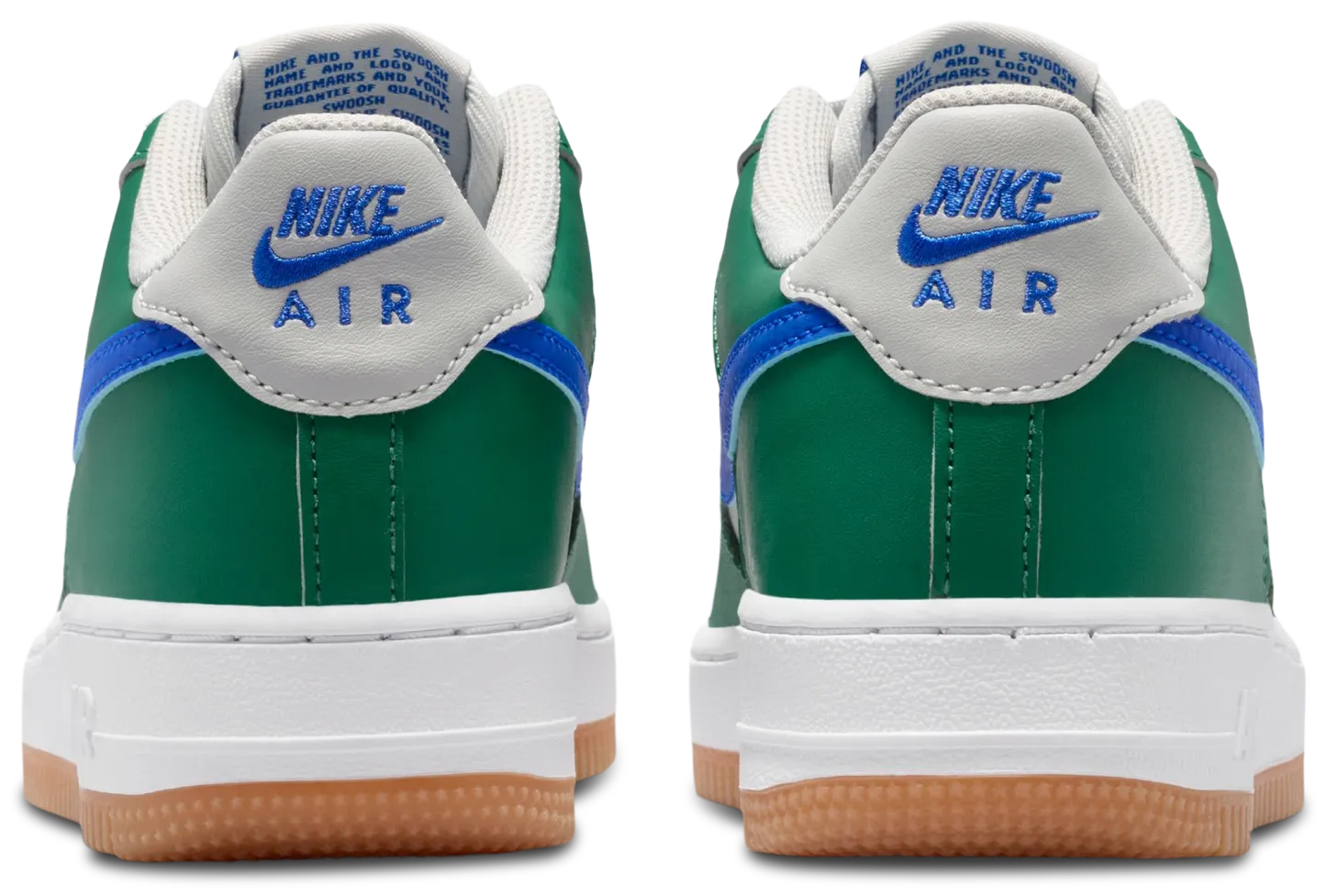 Nike Air Force 1 Low 童款 - Racer Blue/Gray Fog/Evergreen - Image 3