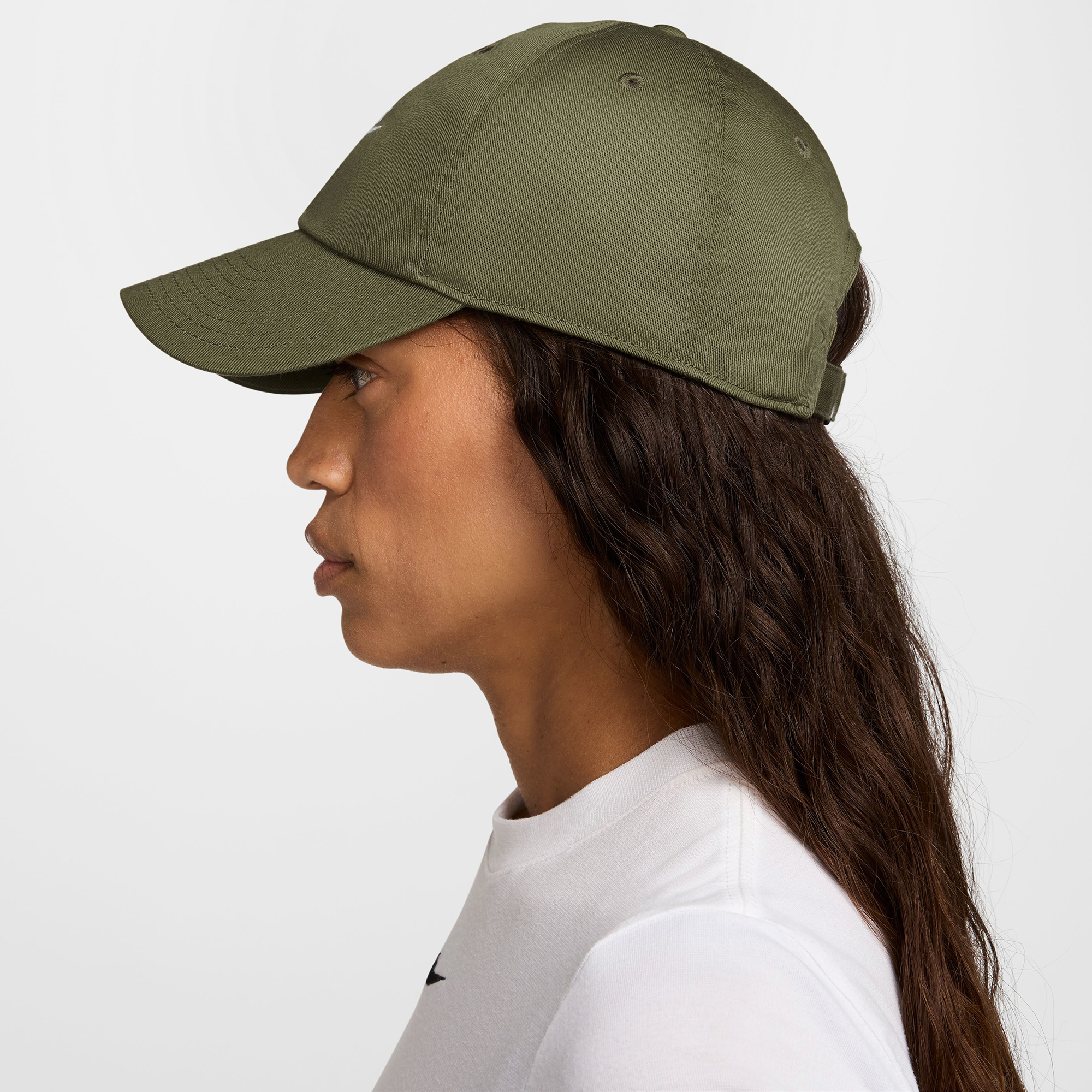 Nike Club Denim Cap - Medium Olive/White - Image 3