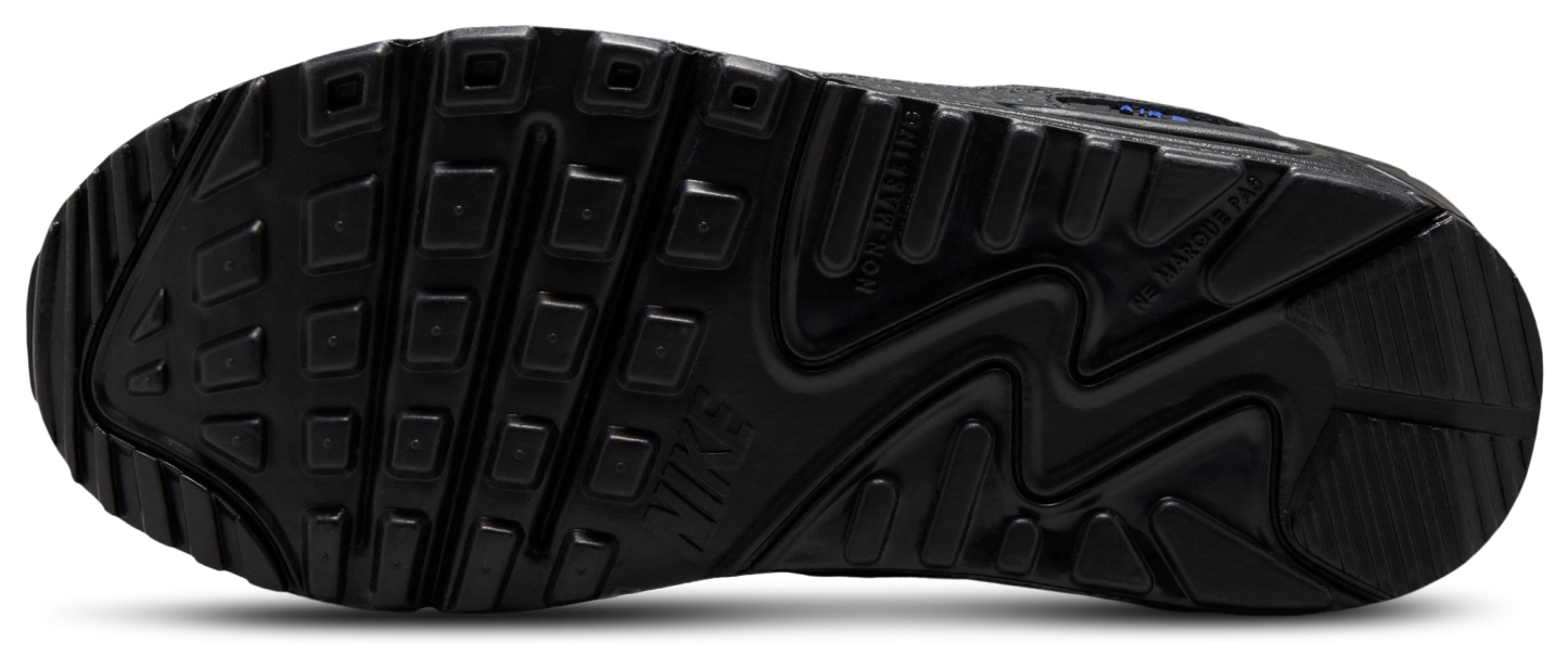 Nike Air Max 90 FL1 童款 - Black/Dk Smoke Gray/Old Royal - Image 5