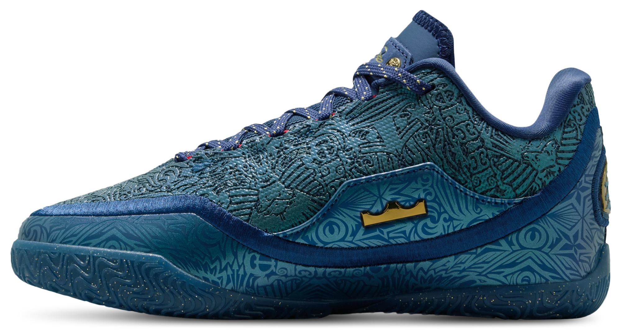 Nike LeBron XXIII 童款 - Midnight Navy/Metallic Gold/University Red - Image 2