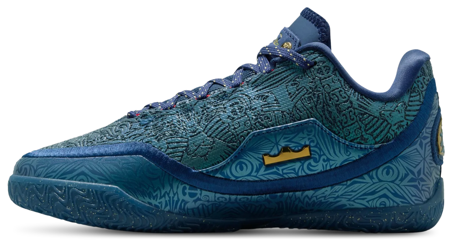 Nike LeBron XXIII 童款 - Midnight Navy/Metallic Gold/University Red - Image 2