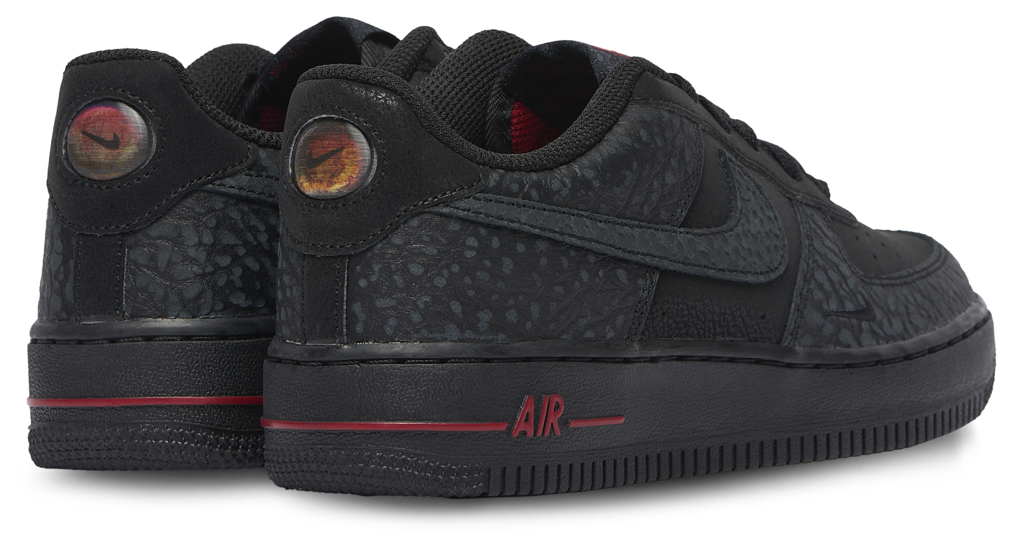 Nike Air Force 1 Low 童款 - Black/Grey/Red - Image 3