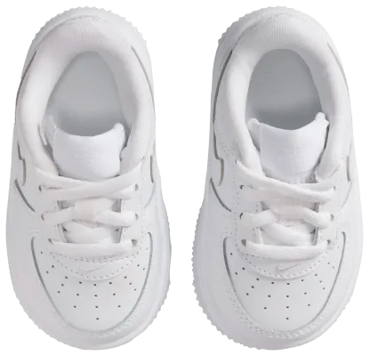 Nike Air Force 1 Low Lace 童款 - White/White - Image 4