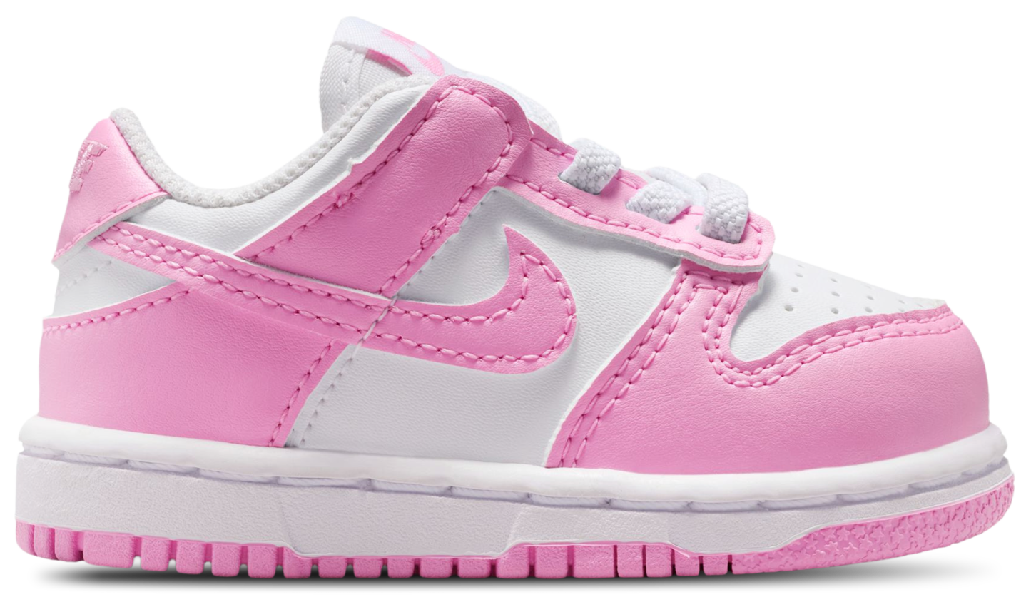 Nike Dunk Low N 童款 - White/Pink Rise - Image 1
