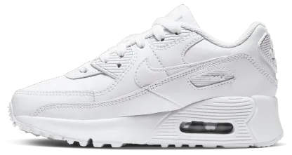 Nike Air Max 90 童款 - White/White/Metallic Silver - Image 3