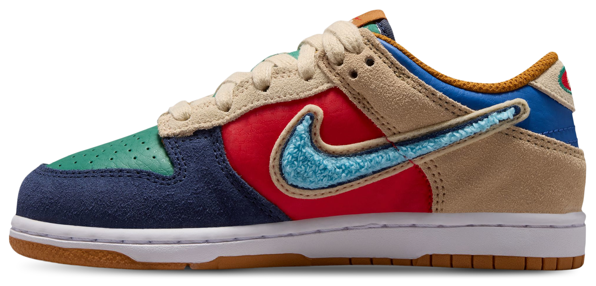 Nike Dunk Low 童款 - Blue/Red - Image 2