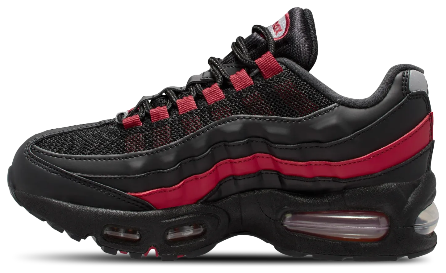 Nike Air Max 95 BB Leather 童款 - Black/Crimson/Wolf Grey - Image 2