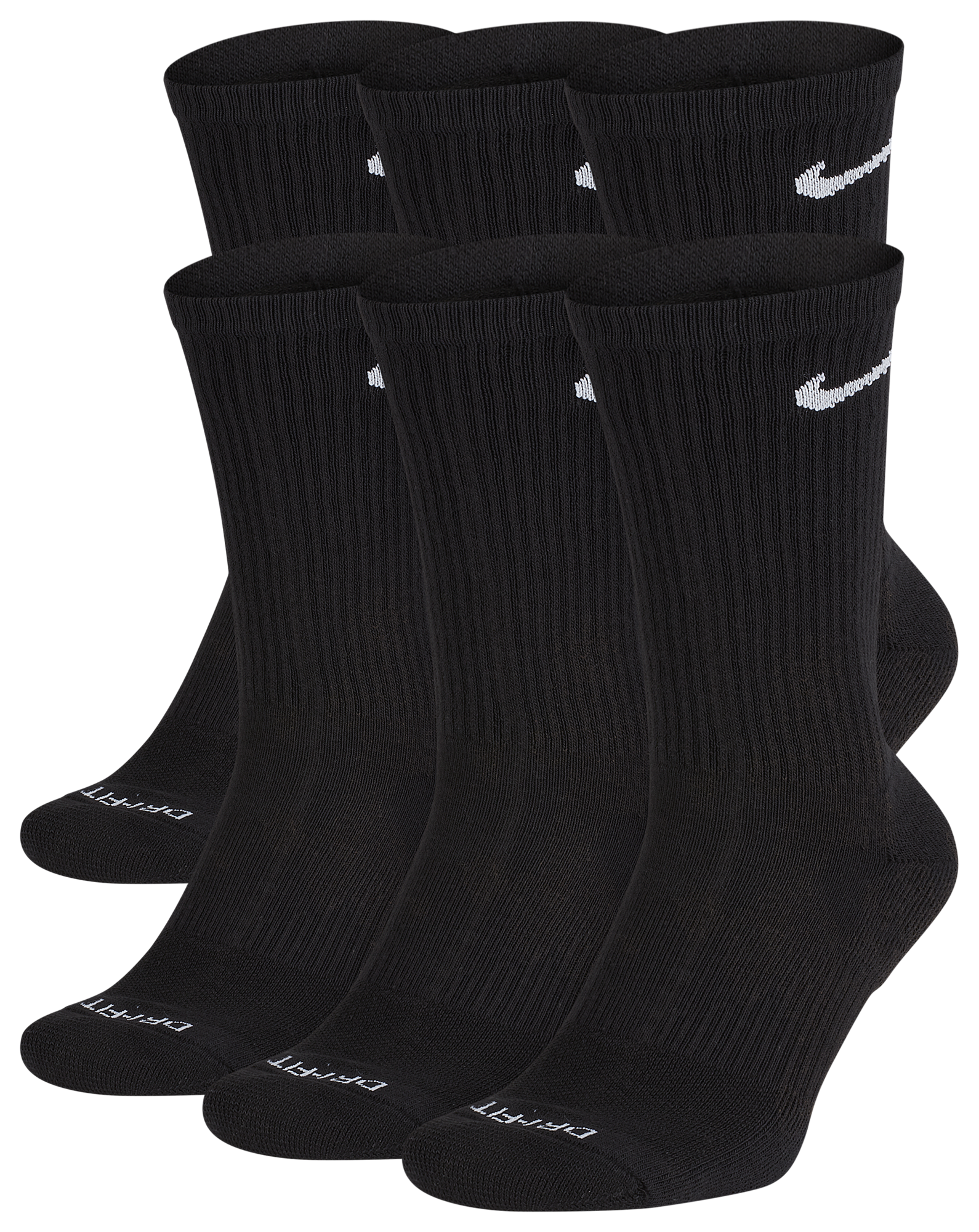Nike 6 Pack Everyday Plus Cushioned Socks - Black/White - Image 1