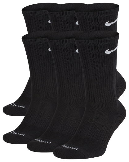 Nike 6 Pack Everyday Plus Cushioned Socks - Black/White - Image 1