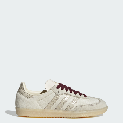 adidas SAMBA OG SHOES - Cream White / Cream White / Maroon - View 1