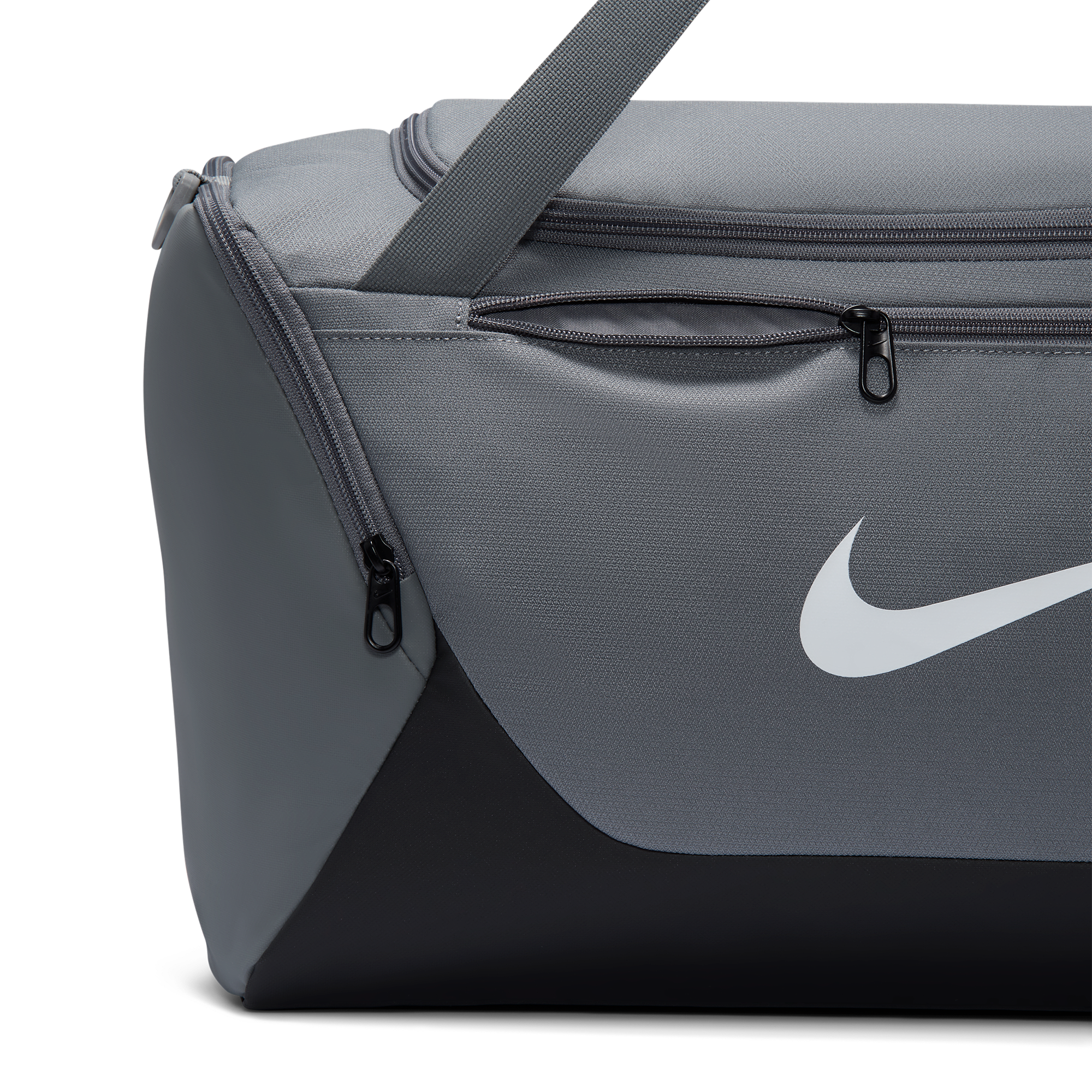 Nike Brasilia Small Duffel - Smoke Grey/Black/White - Image 6