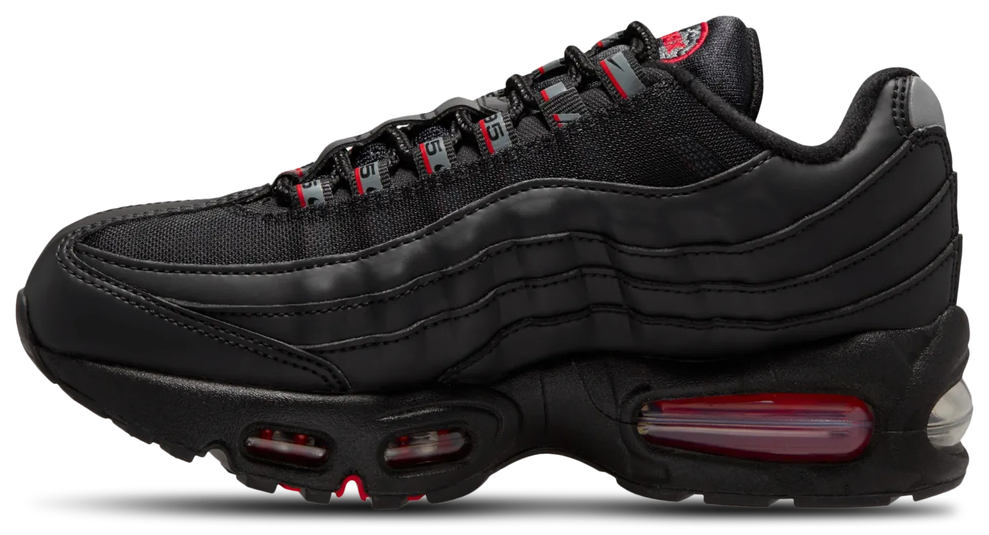 Nike Air Max 95 BB Leather 童款 - Black/Red - Image 2