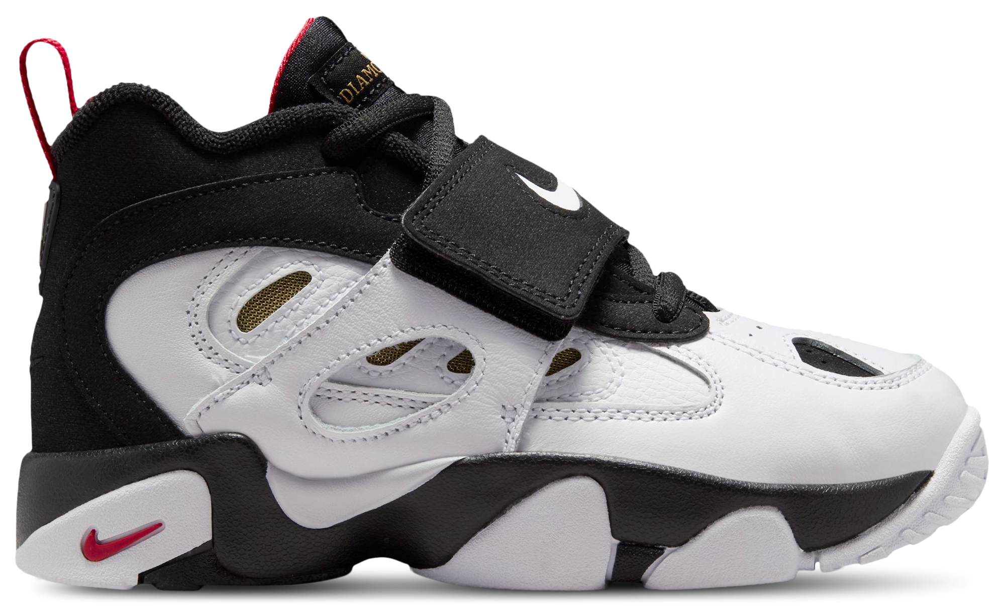 Nike Air Diamond Turf II 童款 - White/Black/Gold - Image 1