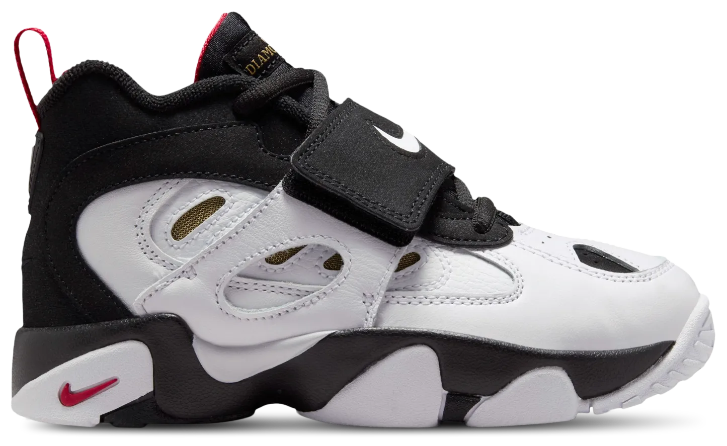 Nike Air Diamond Turf II 童款 - White/Black/Gold - Image 1