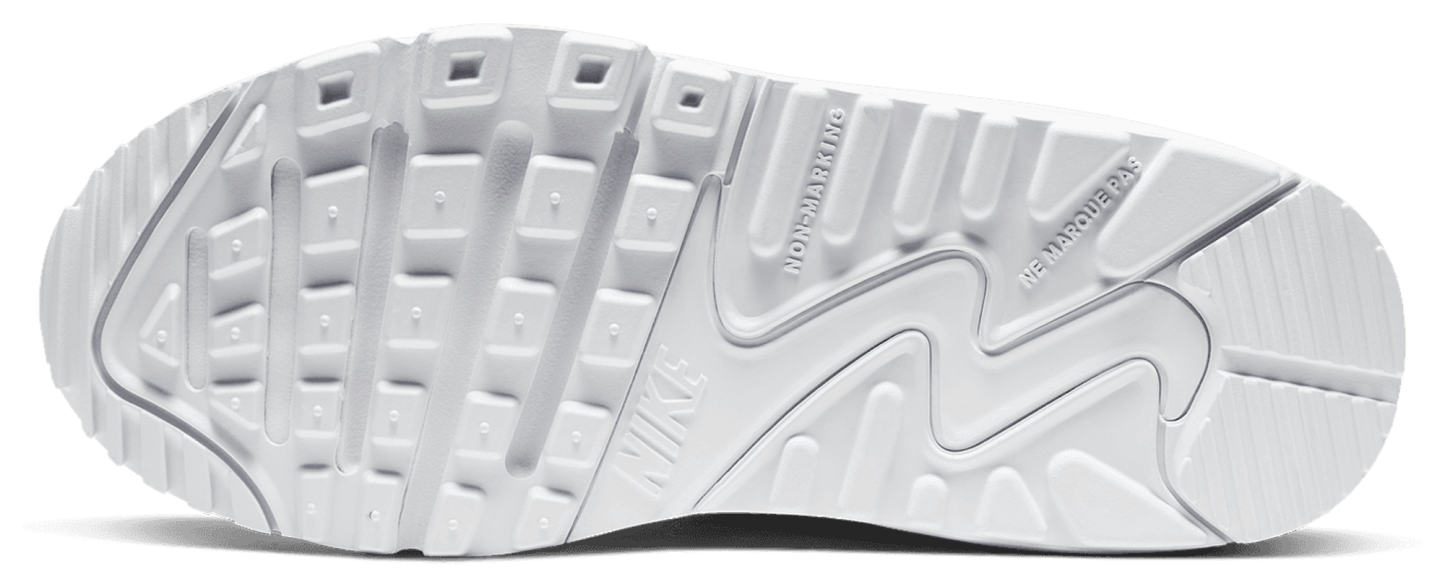 Nike Air Max 90 童款 - White/White/Metallic Silver - Image 5