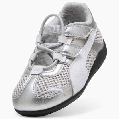 Speedcat Go Metallic Toddlers' Easy On Sneakers - PUMA Silver-PUMA White-PUMA Black - 6