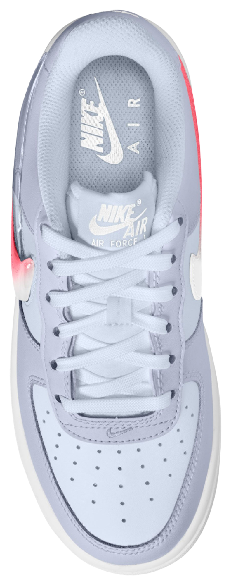 Nike Air Force 1 童款 - Pink/White/Grey - Image 3