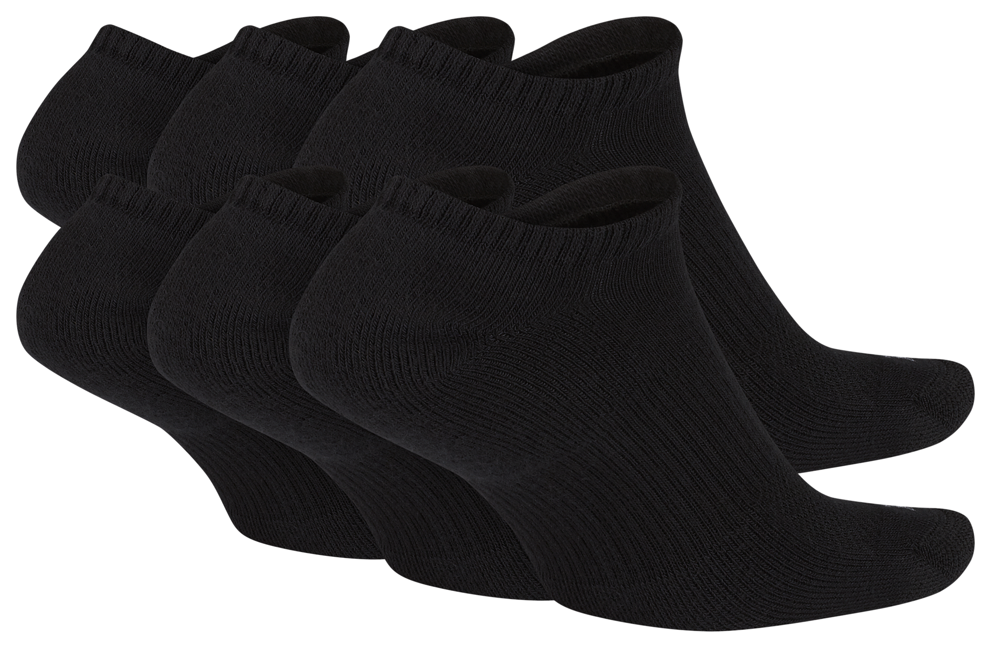 Nike 6 Pack Dri-FIT Plus No Show Socks - Black/White - Image 3