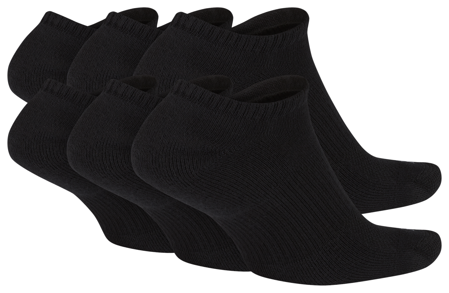 Nike 6 Pack Dri-FIT Plus No Show Socks - Black/White - Image 3