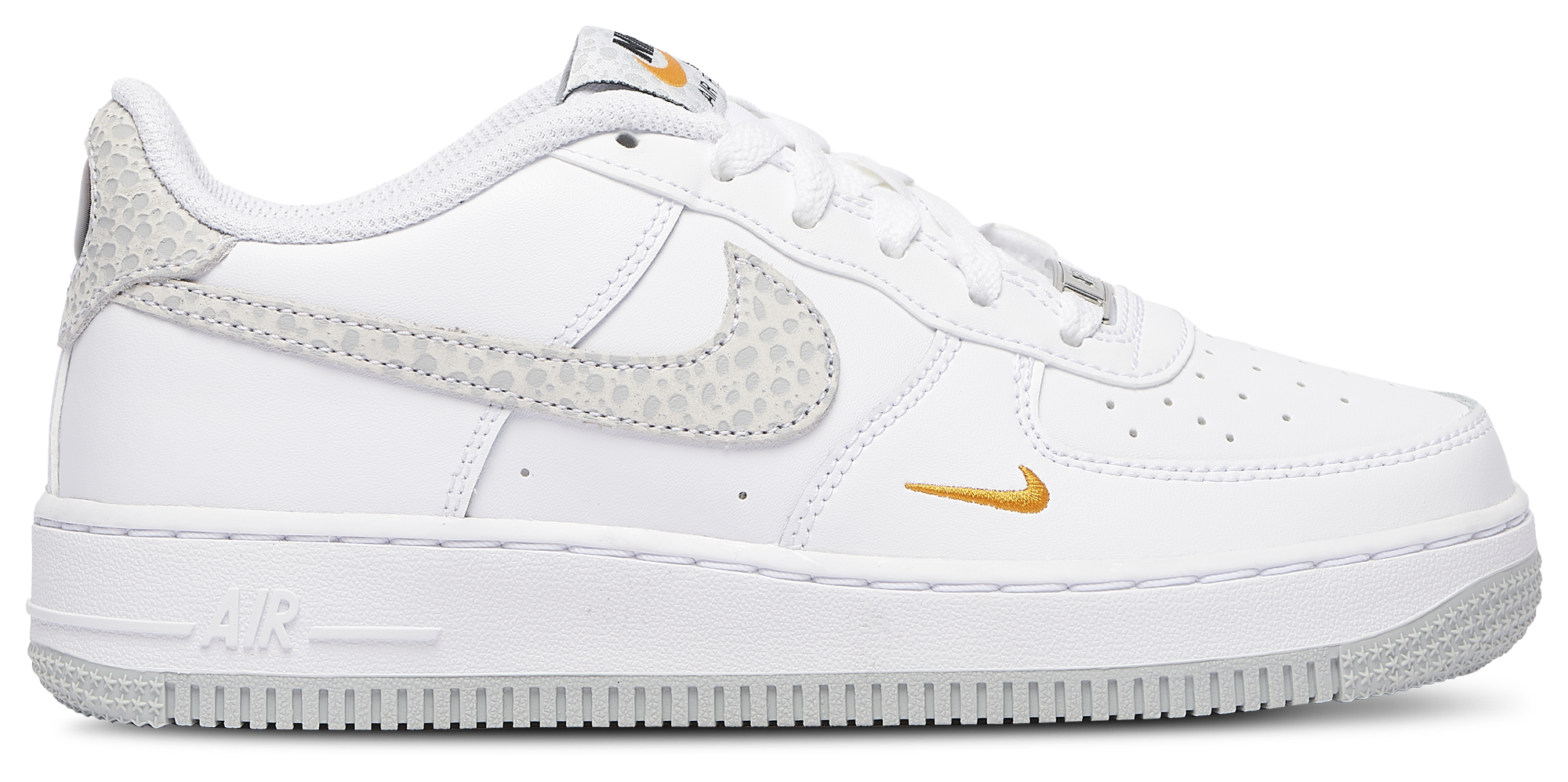 Nike Air Force 1 Low 童款 - White/Orange/Grey - Image 1