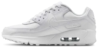 Nike Air Max 90 童款 - White/White/Metallic Silver - Image 2