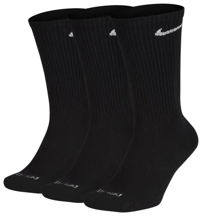 Nike 3 Pack Dri-FIT Plus Crew Socks - Black/White - Image 2