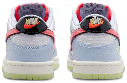 Nike Dunk Low 童款 - White/Hydrogen Blue/Flash Crimson - Image 3