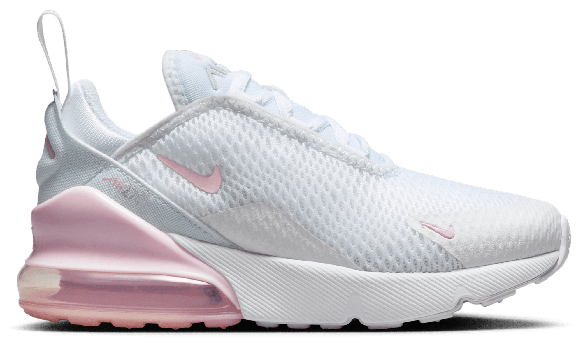 Nike Air Max 270 童款 - White/Pink Foam/Lt Smoke Grey - Image 1