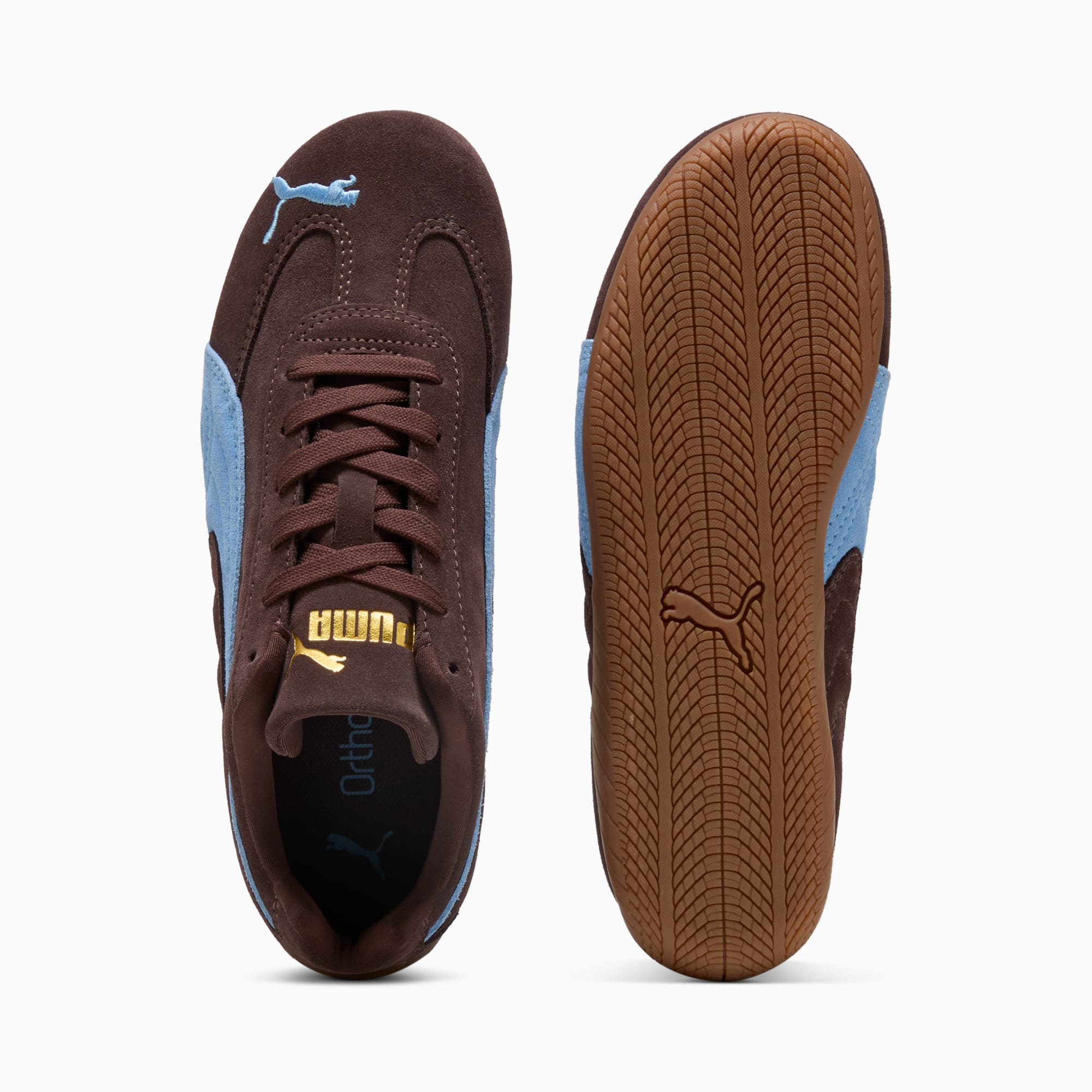 Speedcat OG Big Kids' Sneakers - Chocolate Brown-Team Light Blue - 4
