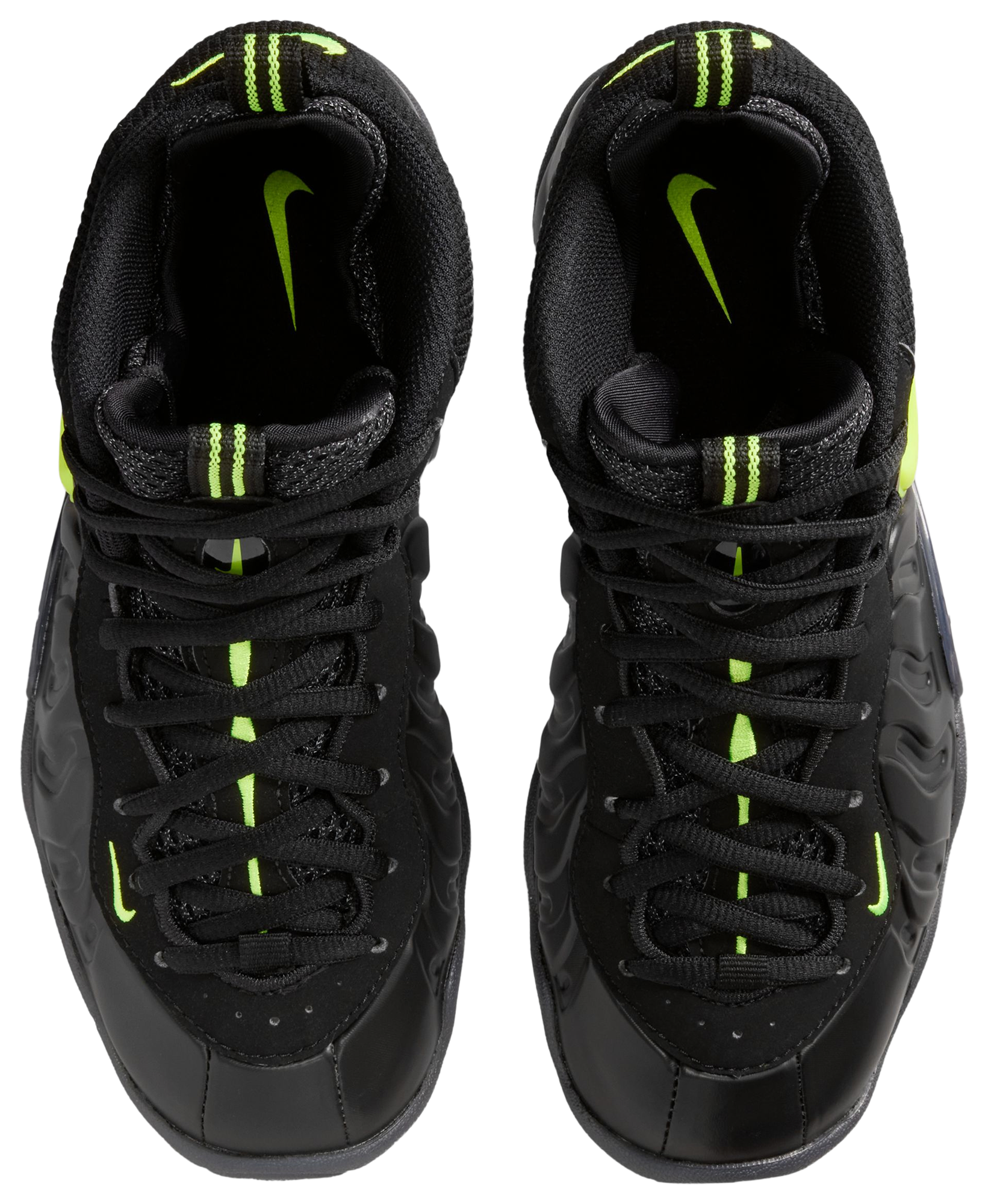 Nike Little Posite Pro 童款 - Black/Voltage Yellow - Image 4