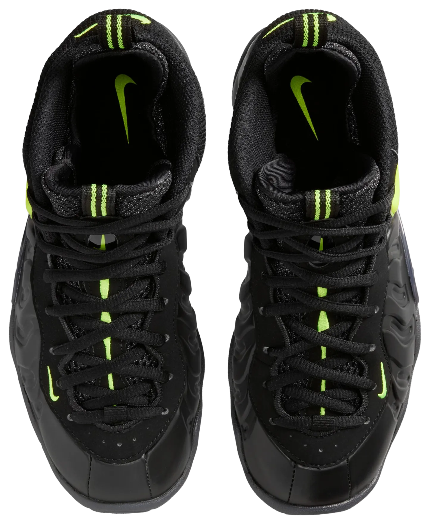 Nike Little Posite Pro 童款 - Black/Voltage Yellow - Image 4