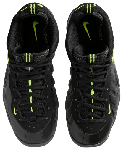 Nike Little Posite Pro 童款 - Black/Voltage Yellow - Image 4