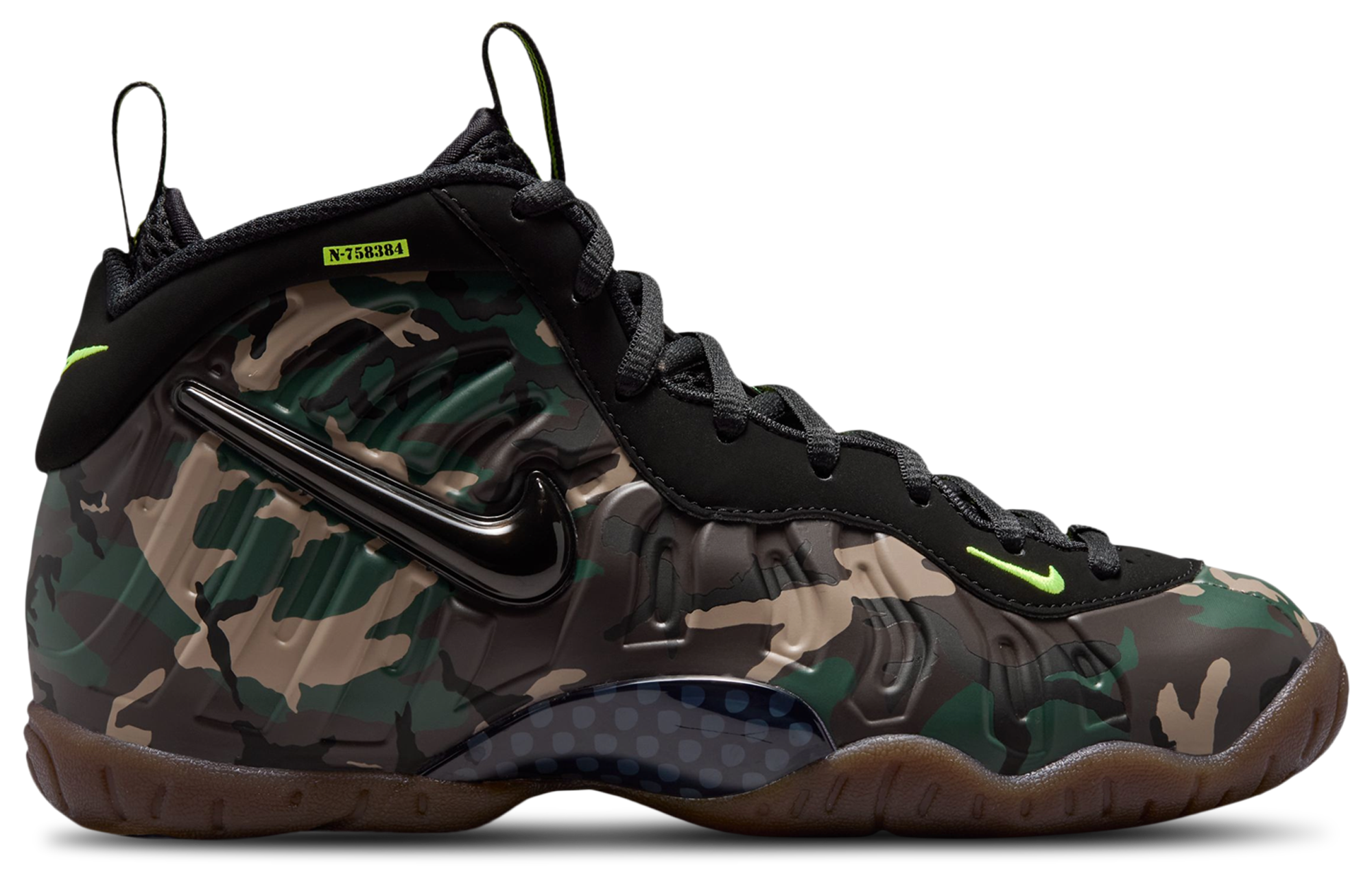 Nike Little Posite Pro 童款 - Black/Green - Image 1
