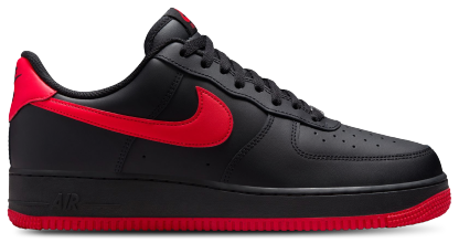 Nike Air Force 1 Low '07 - Black/Red/Black - Image 1