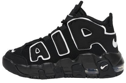 Nike Air More Uptempo 童款 - Black/Black/White - Image 2