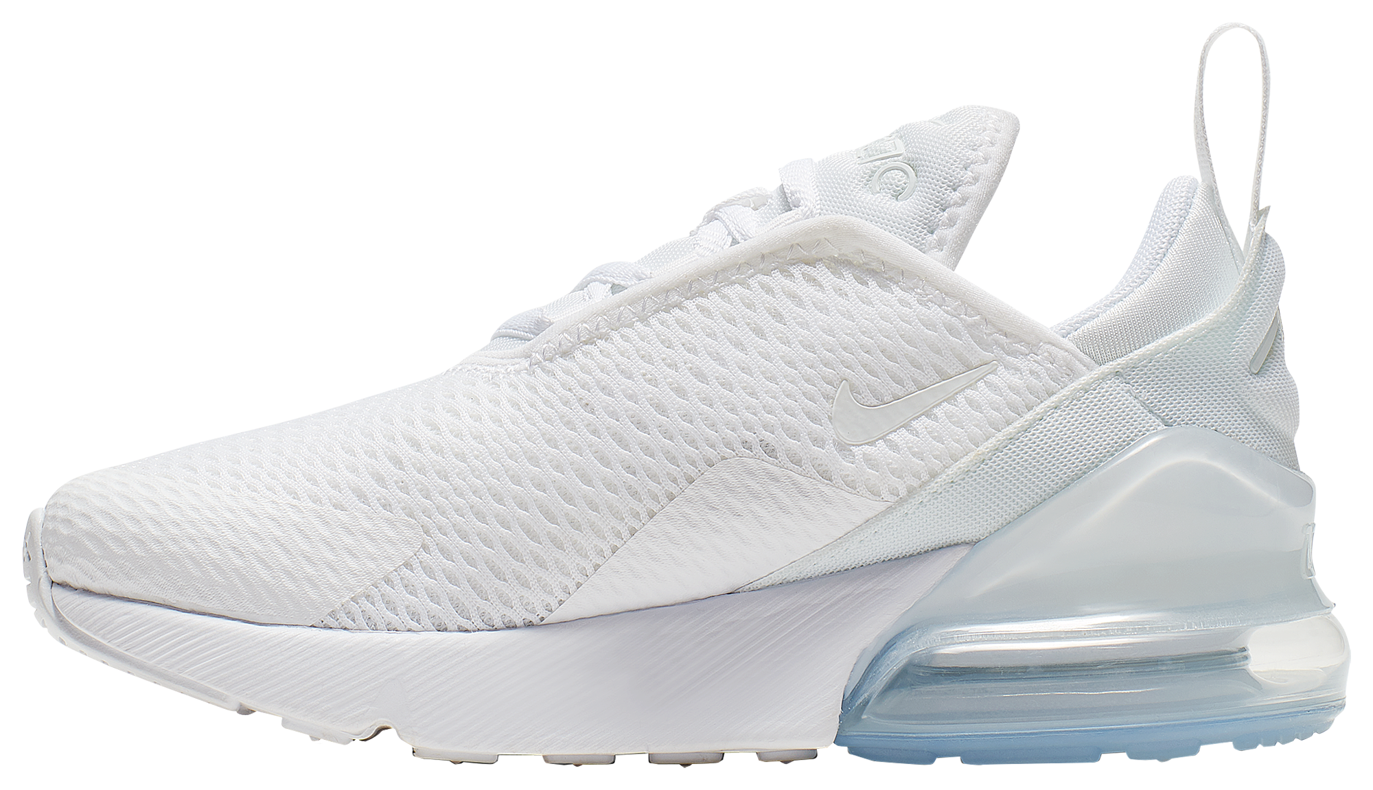 Nike Air Max 270 童款 - White/White/Metallic Silver - Image 2