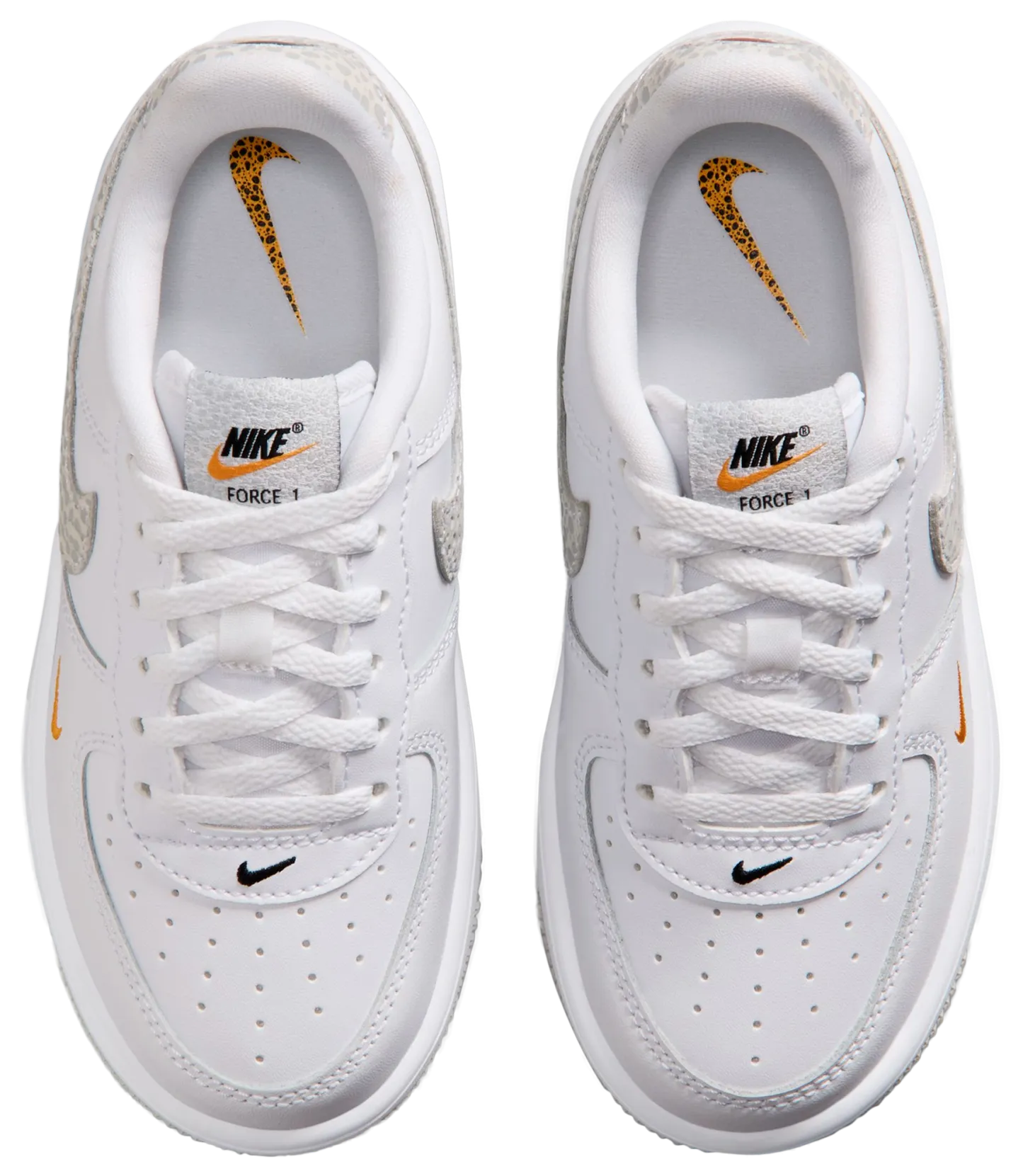 Nike Air Force 1 Low 童款 - Grey/White/Orange - Image 4