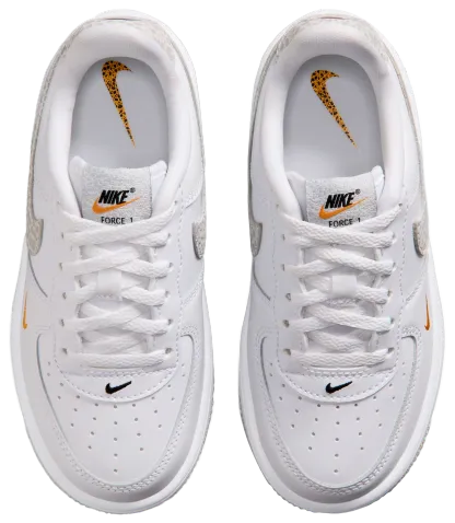 Nike Air Force 1 Low 童款 - Grey/White/Orange - Image 4
