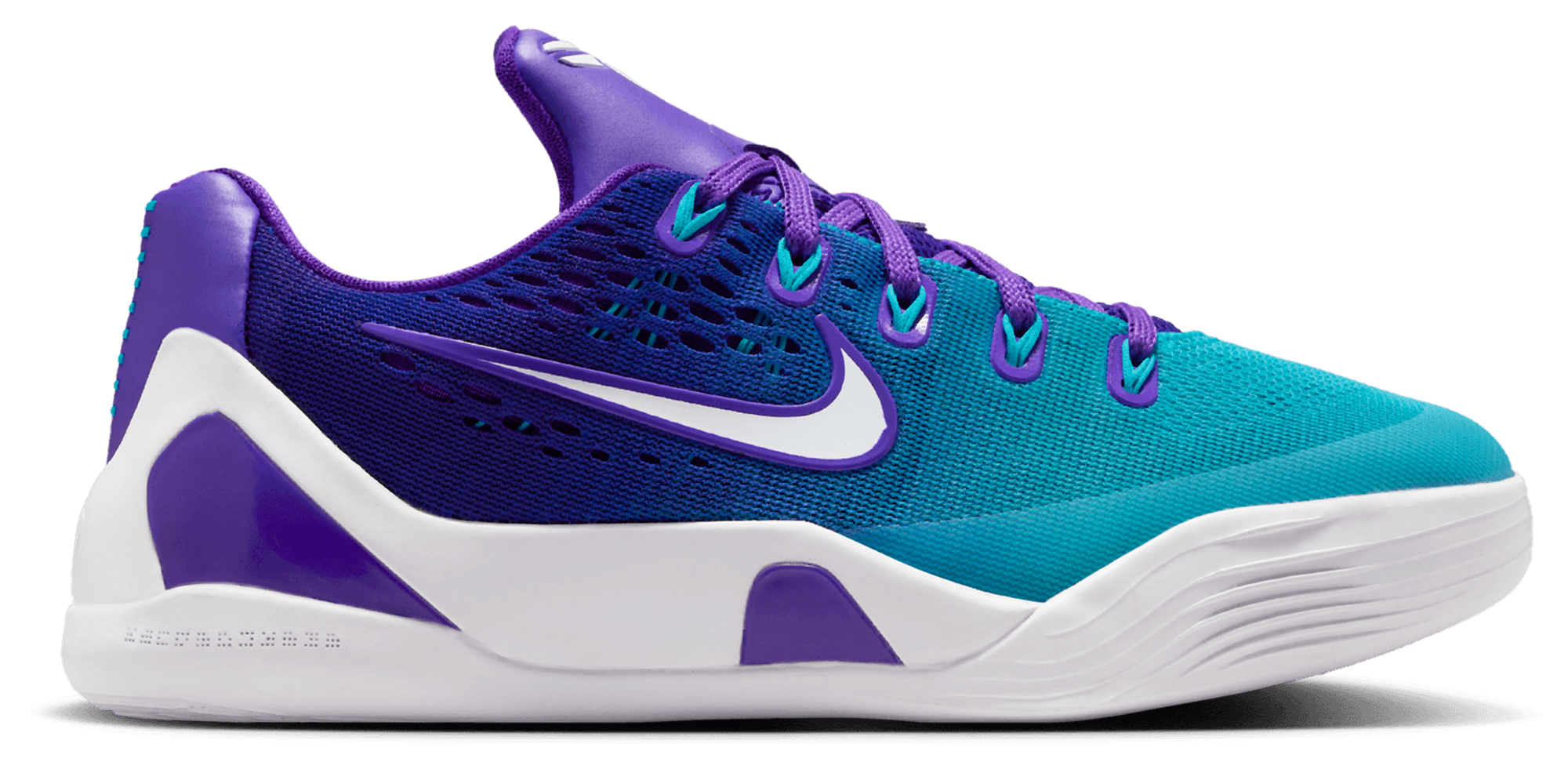 Nike Kobe IX Low EM 童款 - White/Blue Lagoon/Fierce Purple - Image 1