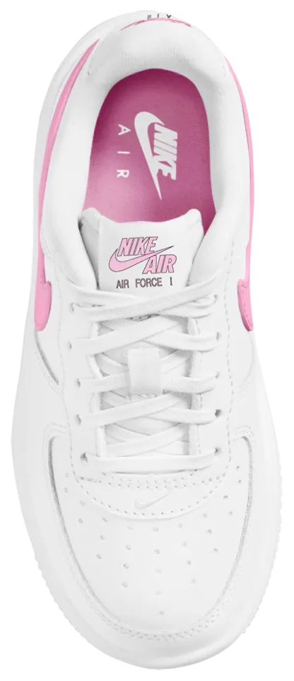 Nike Air Force 1 Low Lace 童款 - White/Pink - Image 3