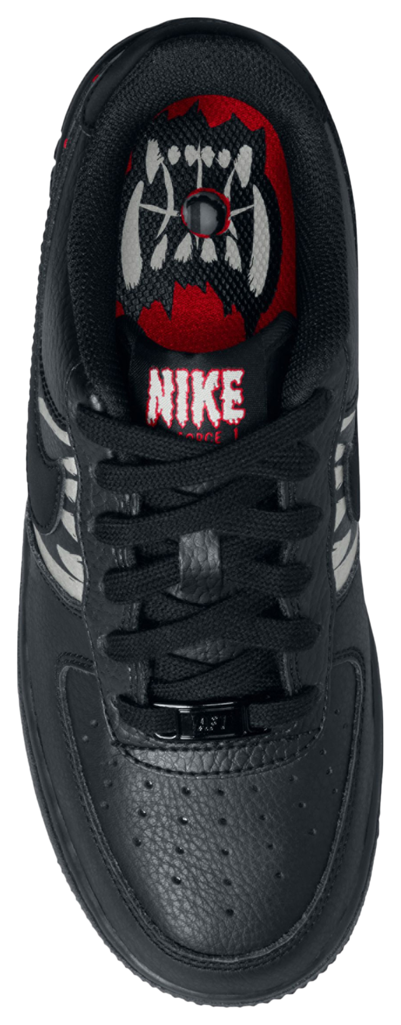 Nike Air Force 1 Low 童款 - University Red/Metallic Silver/Black - Image 3