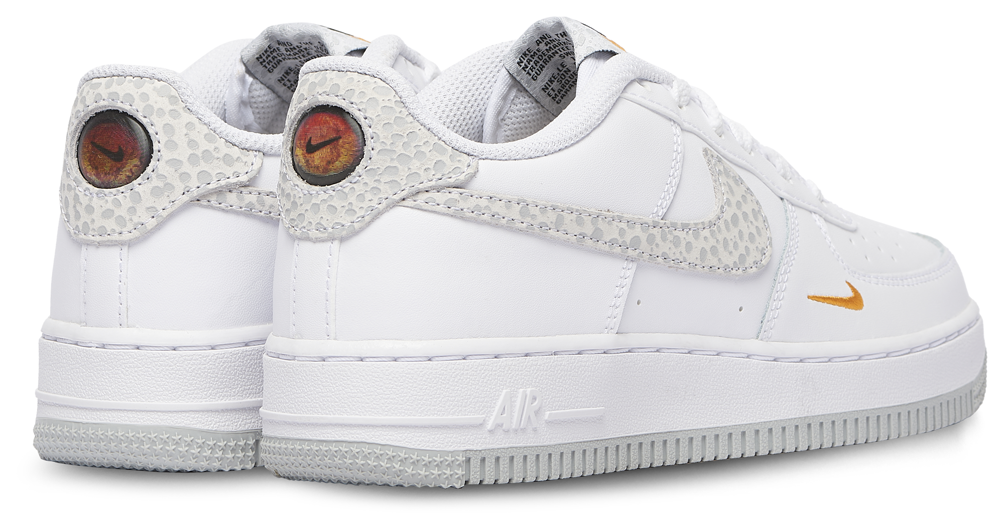 Nike Air Force 1 Low 童款 - White/Orange/Grey - Image 3