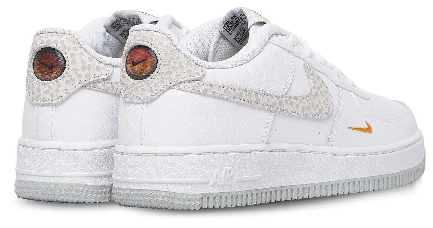 Nike Air Force 1 Low 童款 - White/Orange/Grey - Image 3