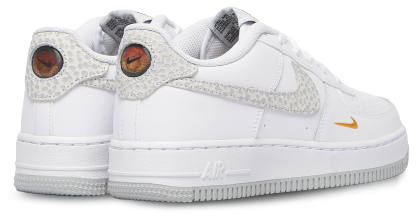 Nike Air Force 1 Low 童款 - White/Orange/Grey - Image 3