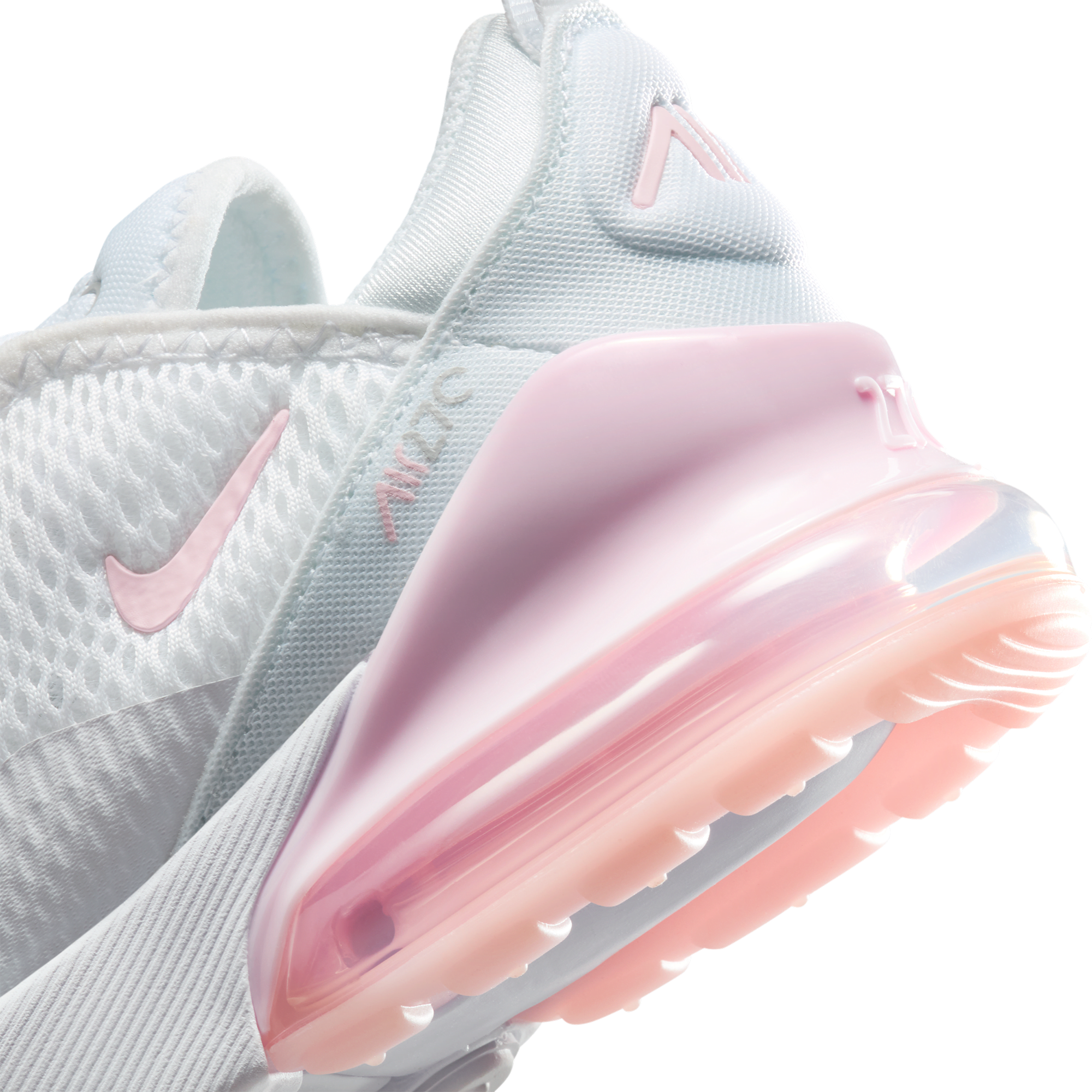 Nike Air Max 270 童款 - White/Pink Foam/Lt Smoke Grey - Image 8