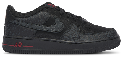 Nike Air Force 1 Low 童款 - Black/Grey/Red - Image 1