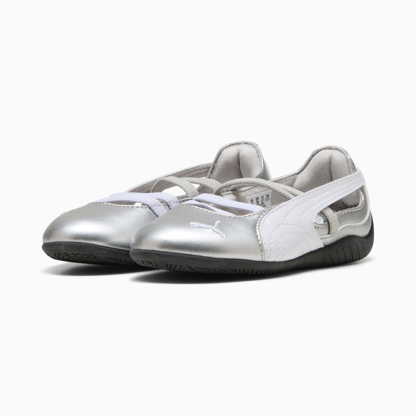 Speedcat Ballet Metallic Little Kids' Shoes - Ash Gray-PUMA White - 2