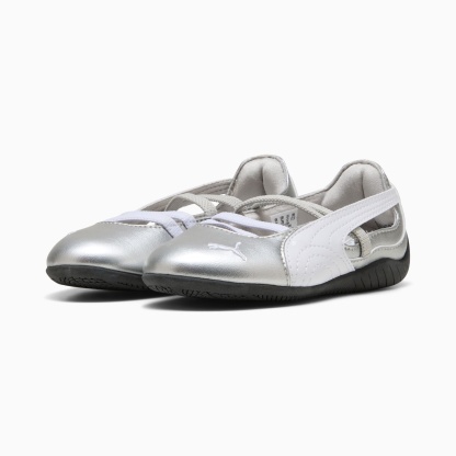 Speedcat Ballet Metallic Little Kids' Shoes - Ash Gray-PUMA White - 2