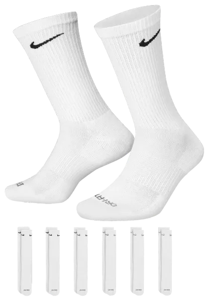 Nike 6 Pack Everyday Plus Cushioned Socks - Black/White - Image 1